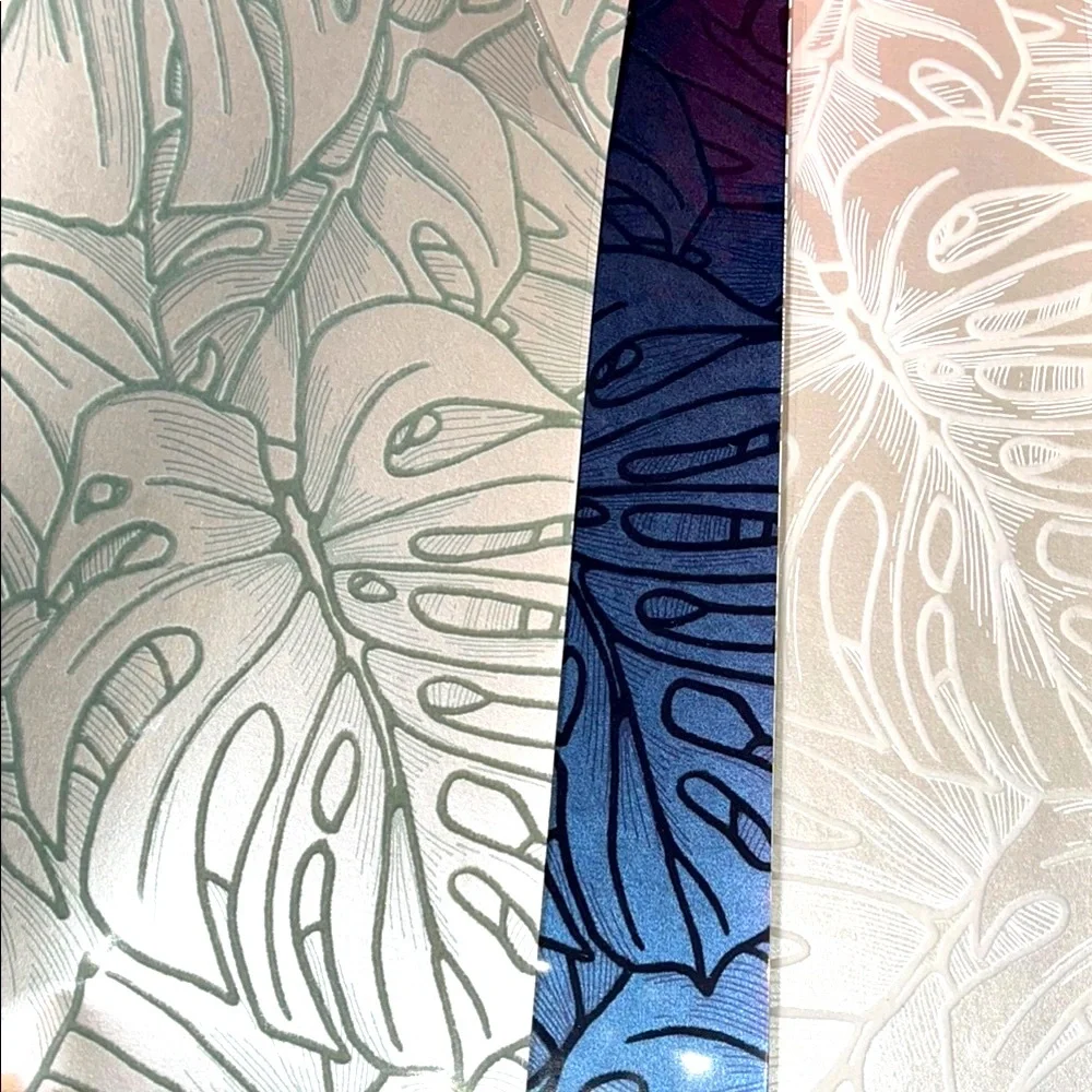 5 Large Designer Tropical Leaf Patterned Wallpaper Sample Sheets - Arts & Crafts